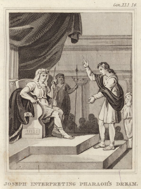 Joseph interprétant le rêve de Pharaon - English School