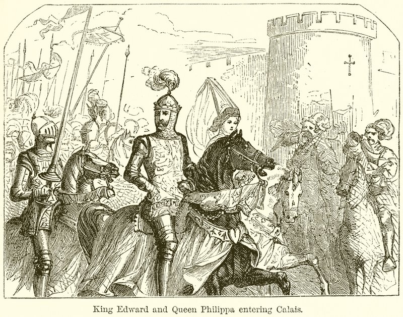 Le Roi Édouard et la Reine Philippa Entrant à Calais - English School