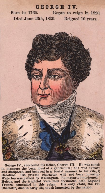 Roi George IV (gravure en couleur) - English School