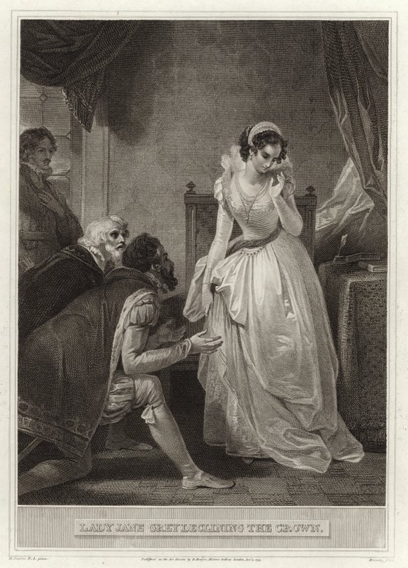 Lady Jane Grey refusant la couronne - English School