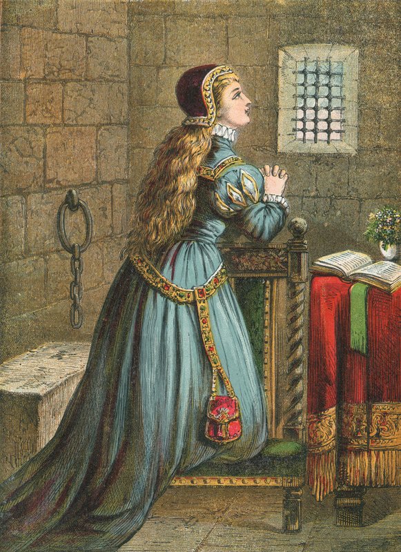 Lady Jane Grey priant - English School