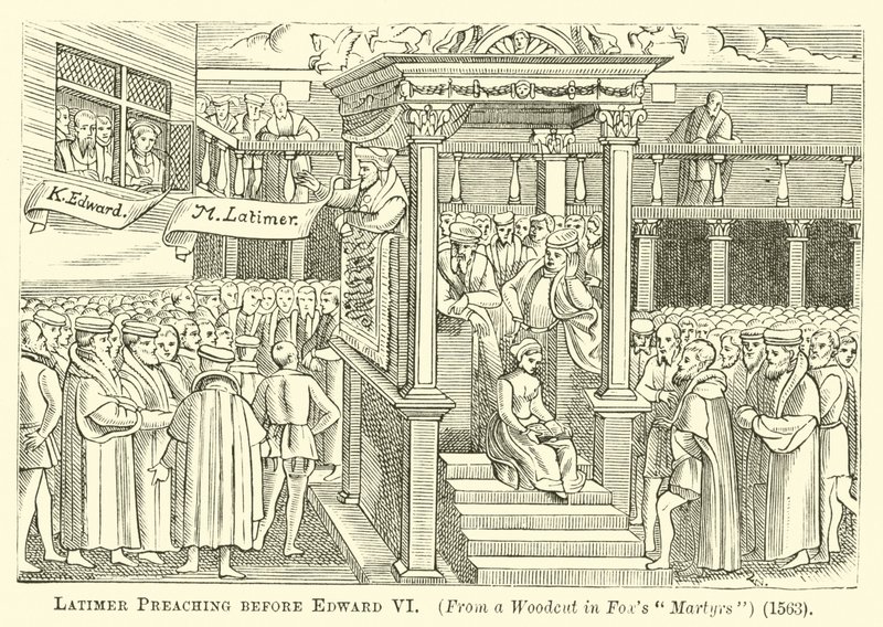 Latimer Prêchant devant Édouard VI - English School