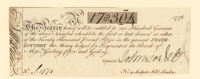 Billet de loterie - English School