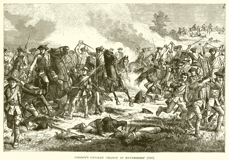 La charge de cavalerie de Loudon à Kunersdorf - English School