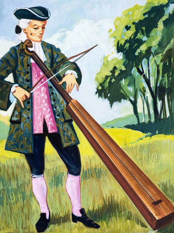 Homme jouant du monochorde - English School