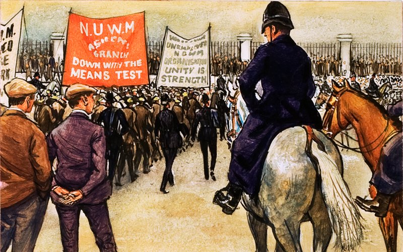 Manifestants pendant la Dépression - English School