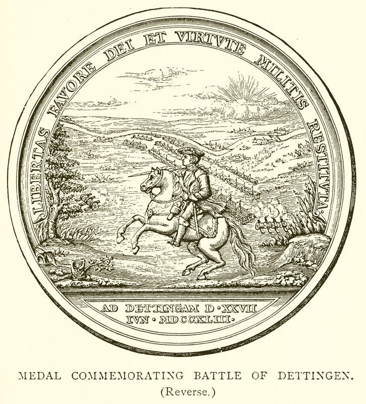 Médaille commémorant la bataille de Dettingen. (Revers) - English School