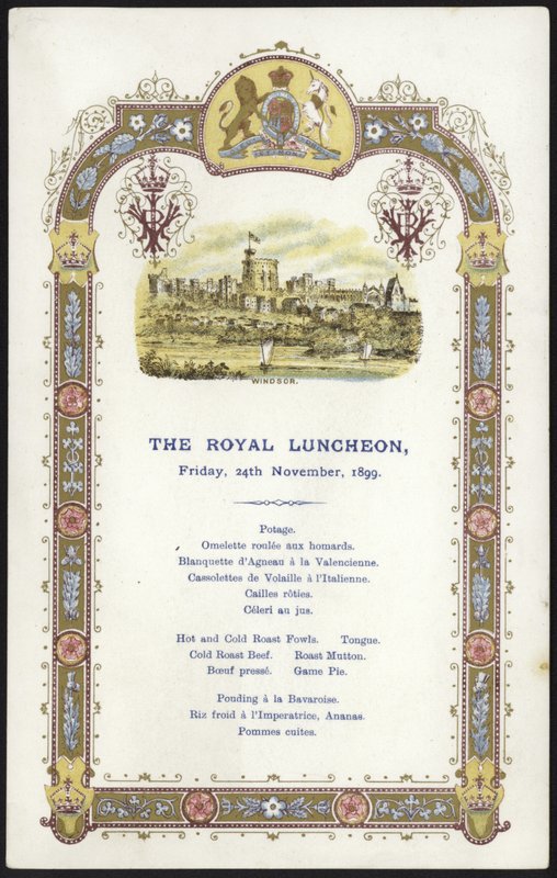 Menu pour le déjeuner royal - English School