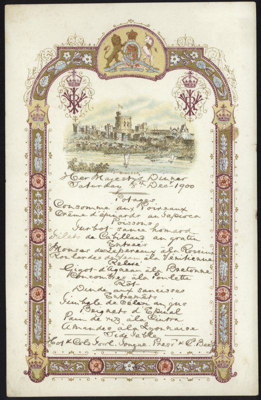 Menu pour le déjeuner royal - English School