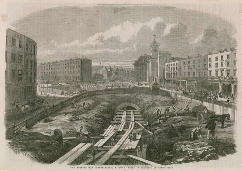 Travaux du Metropolitan Railway à Kings Cross - English School