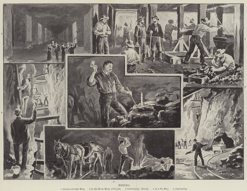 Exploitation minière (gravure) - English School