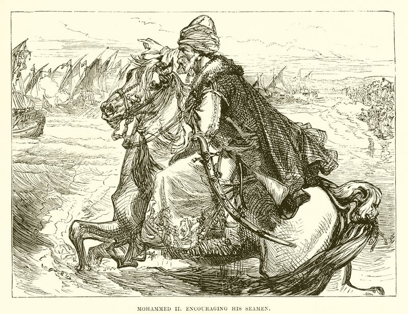 Mohammed II encourageant ses marins - English School