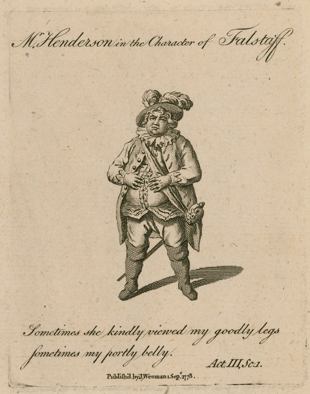 M. Henderson dans le rôle de Falstaff - English School