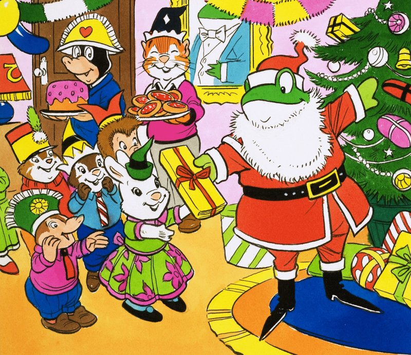 Monsieur Toad distribuant des cadeaux de Noël - English School