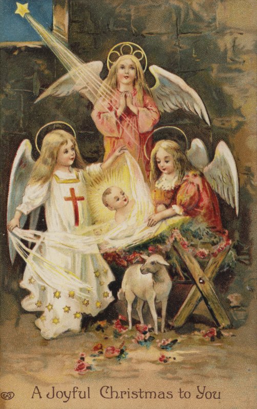 Scène de la Nativité avec des anges - English School