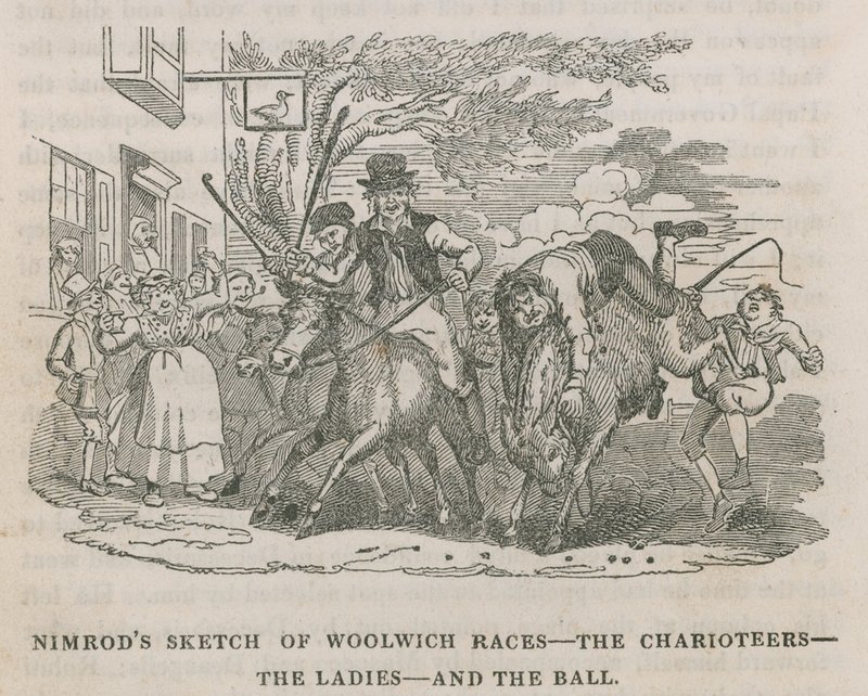 Croquis de Nimrod des courses de Woolwich - English School