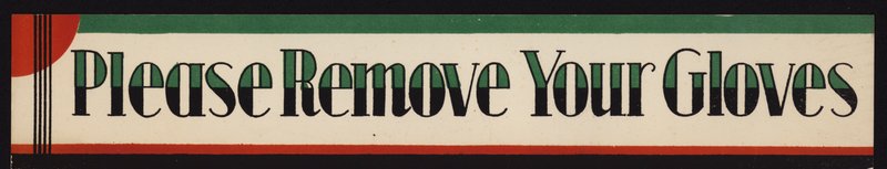 Avis : Veuillez enlever vos gants - English School