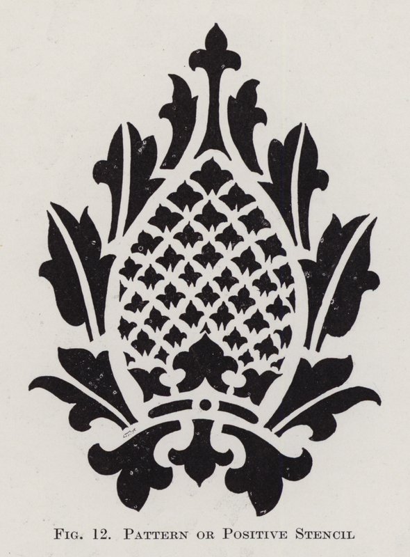 Motif ou pochoir positif (lithographie) - English School