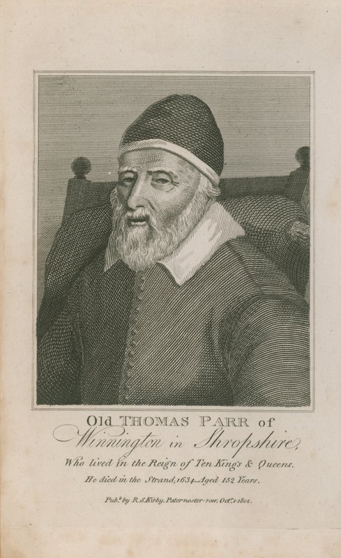 Portrait du vieux Thomas Parr - English School