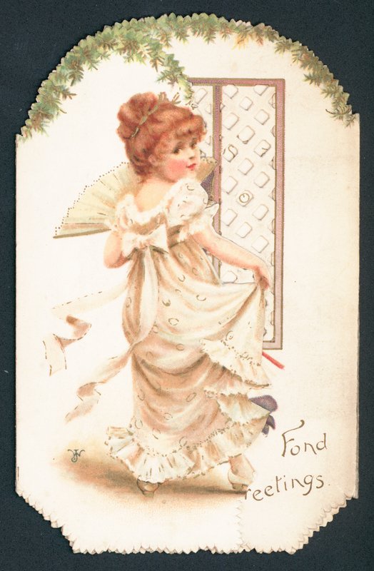 Jolie fille dansant, Carte de Noël - English School