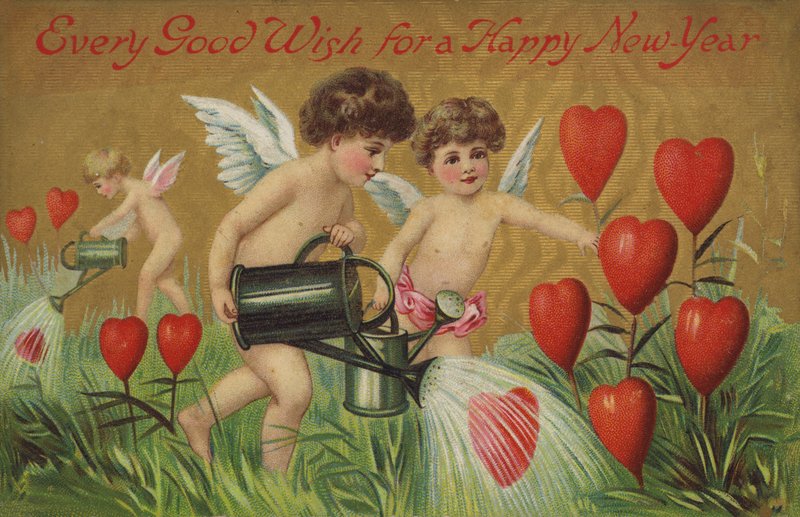 Putti arrosant des cœurs - English School
