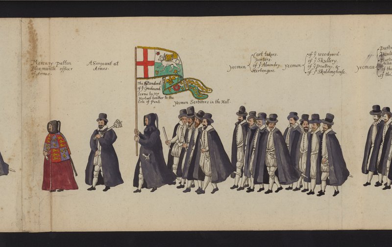 Procession funéraire de la reine Elizabeth I - English School