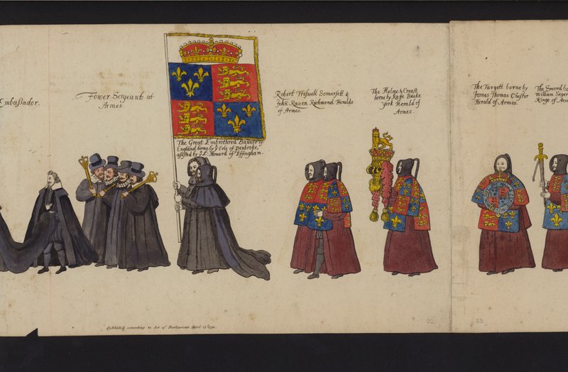 Procession funéraire de la reine Elizabeth I - English School