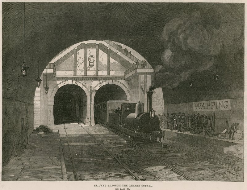 Chemin de fer à travers le tunnel de la Tamise - English School