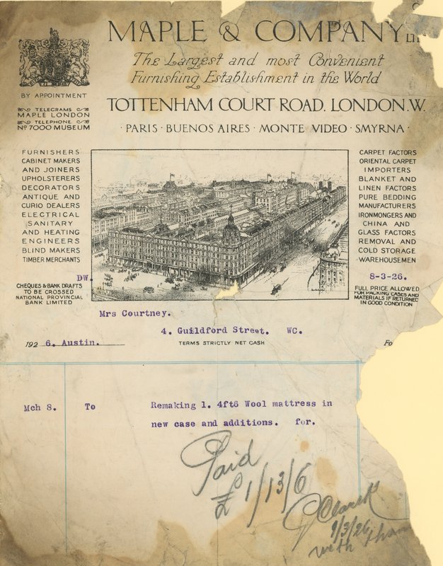 Reçu pour Maple & Company Ltd - English School
