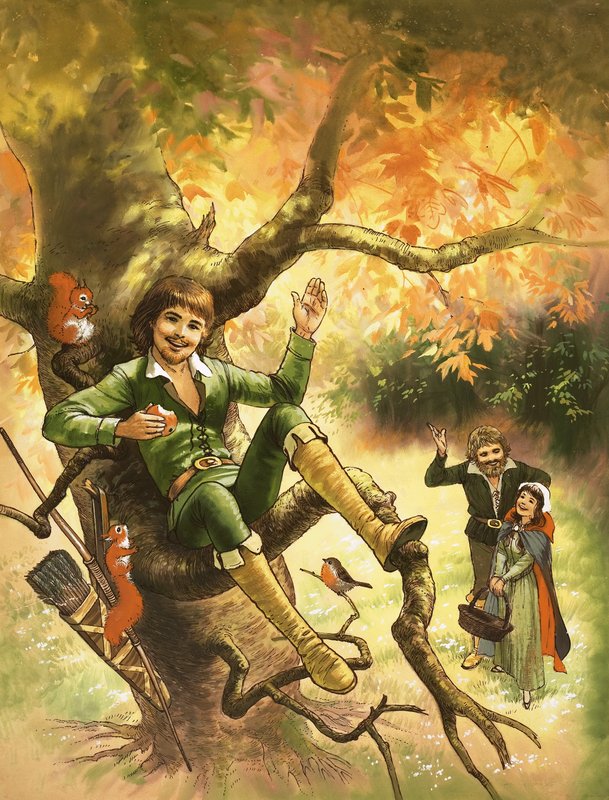 Robin des Bois se reposant dans un arbre - English School