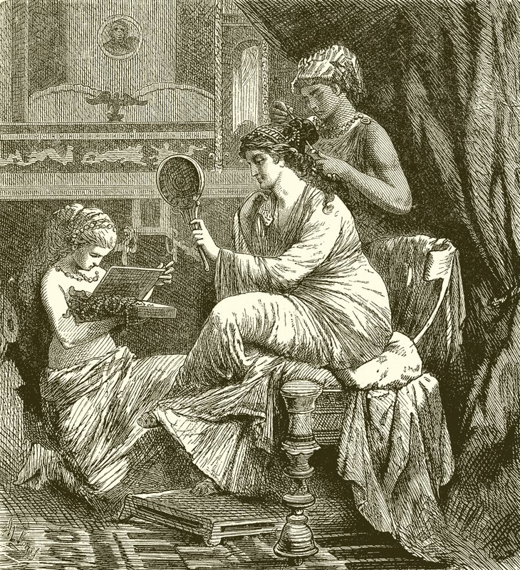 Dame romaine à sa toilette - English School