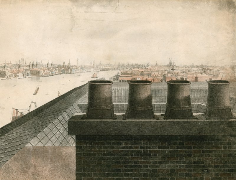 Vue des toits de Londres et de la Tamise - English School
