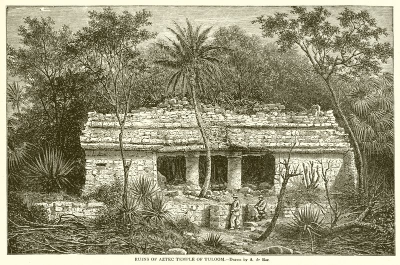 Ruines du temple aztèque de Tuloom - English School