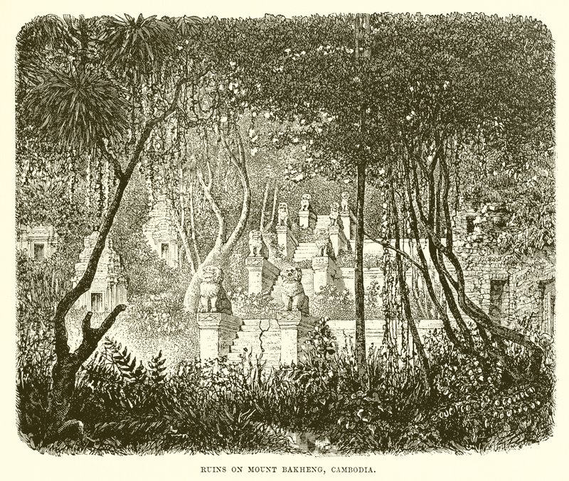 Ruines sur le mont Bakheng, Cambodge - English School