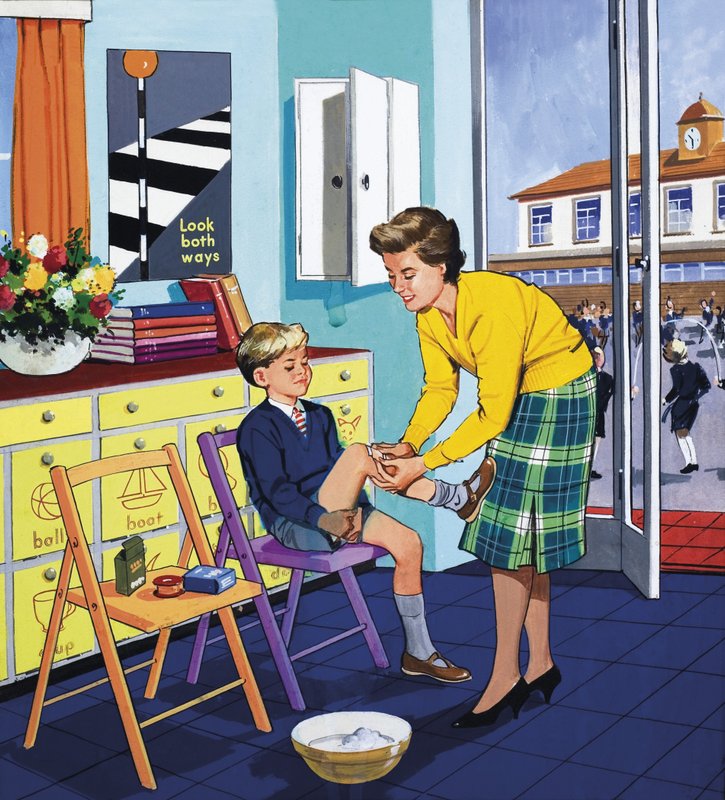 Infirmière scolaire (gouache sur papier) - English School