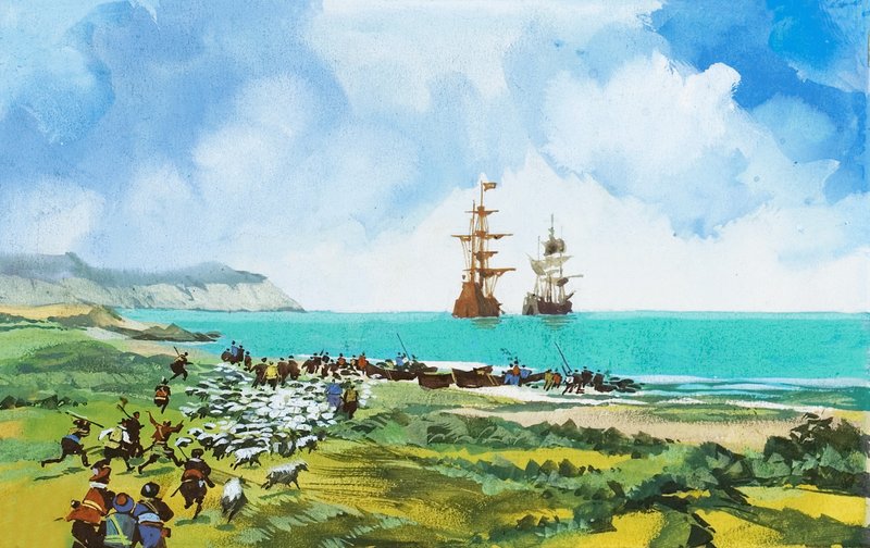 Arrivée des navires - English School