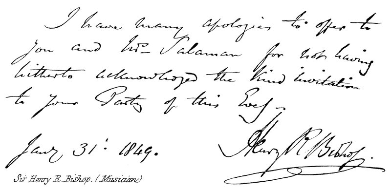 Sir Henry R Bishop - English School