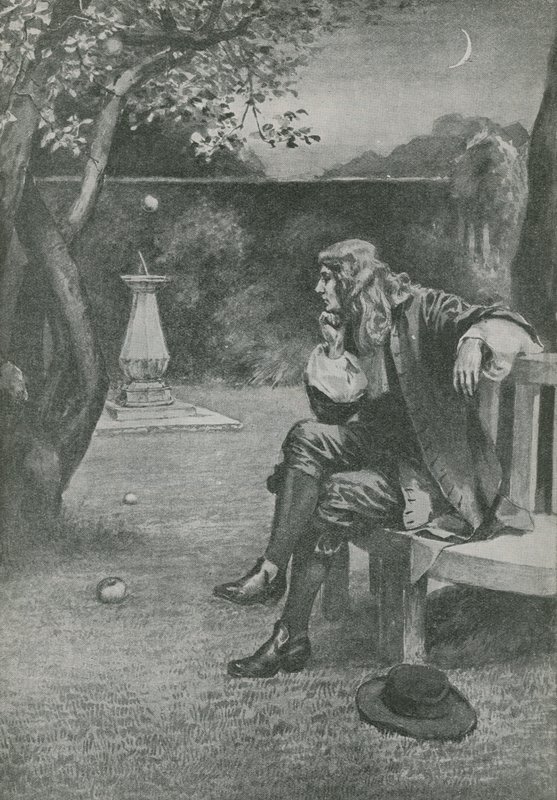 Sir Isaac Newton voit une pomme tomber - English School