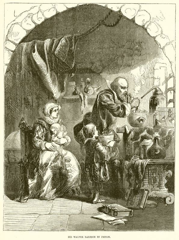 Sir Walter Raleigh en prison - English School