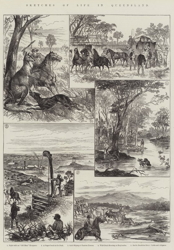Esquisses de la vie dans le Queensland - English School