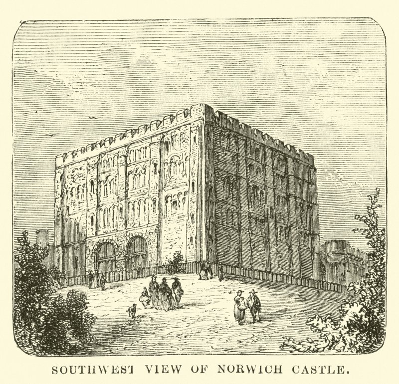 Vue sud-ouest du château de Norwich - English School