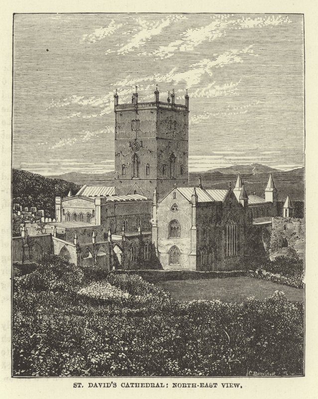 Cathédrale de St Davids, vue du nord-est - English School