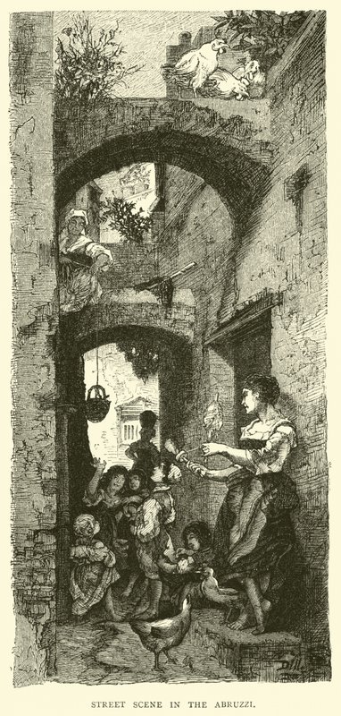 Scène de rue dans les Abruzzes - English School
