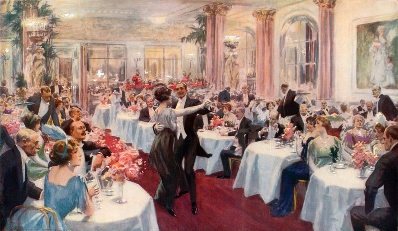 Scène de souper au Savoy - English School