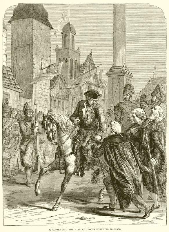 Souvorov et les troupes russes entrant à Varsovie - English School
