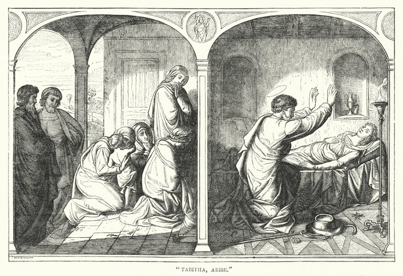 "Tabitha, lève-toi" (gravure) - English School
