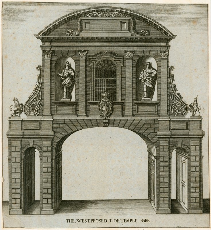 Temple Bar, Londres, The West Prospect - English School