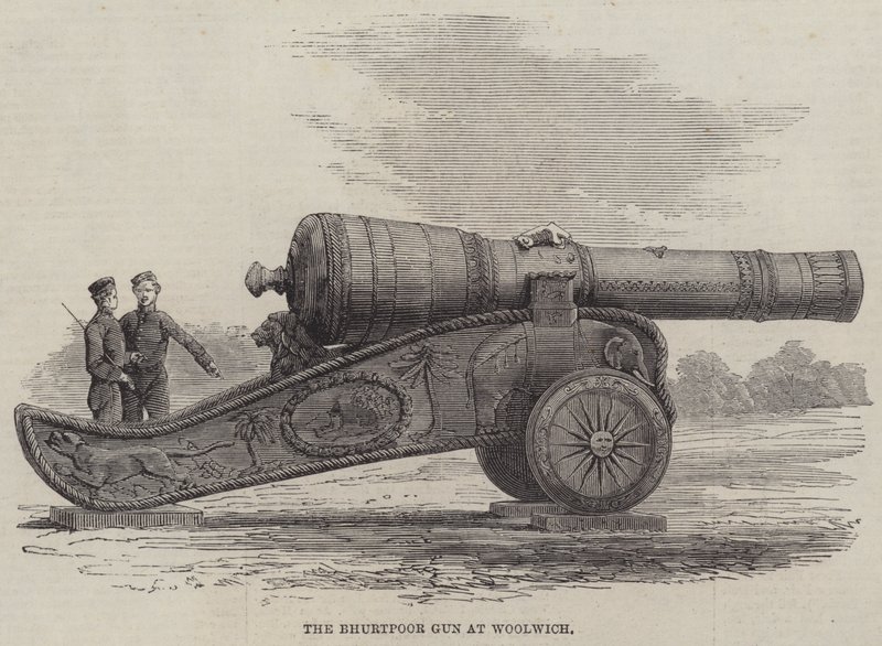 Le canon de Bhurtpoor à Woolwich - English School