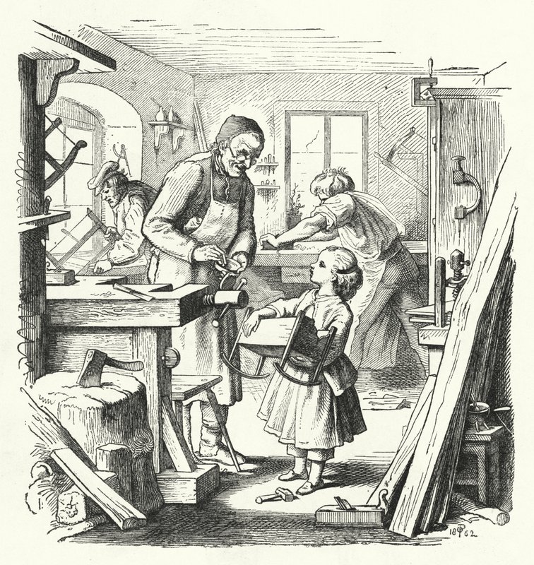 Le berceau cassé (gravure) - English School