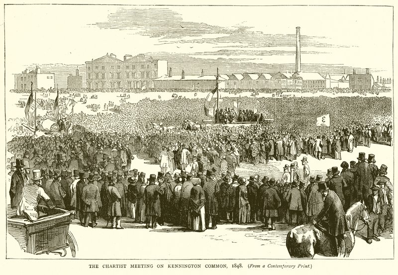 La Réunion Chartiste sur Kennington Common, 1848 - English School